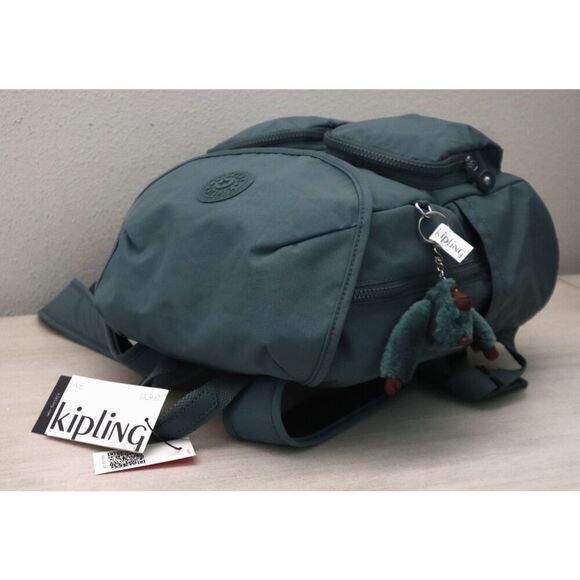 Kipling KI0365-0FE Size Medium Light Aloe Tonal Green Fiona Nylon Backpack - Picture 10 of 14